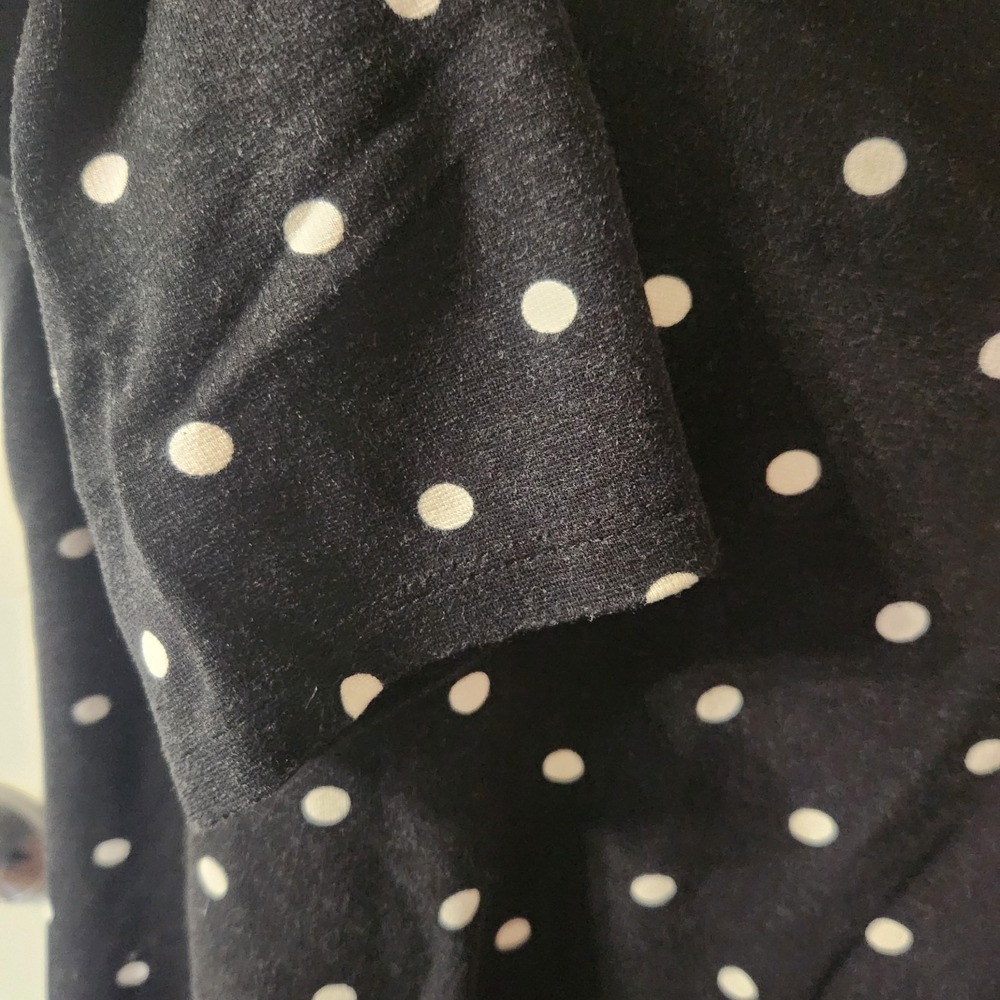 Old Navy Dress Woman's Size Large Black White Polkadot Long Sleeve Tunic - Picture 5 of 7